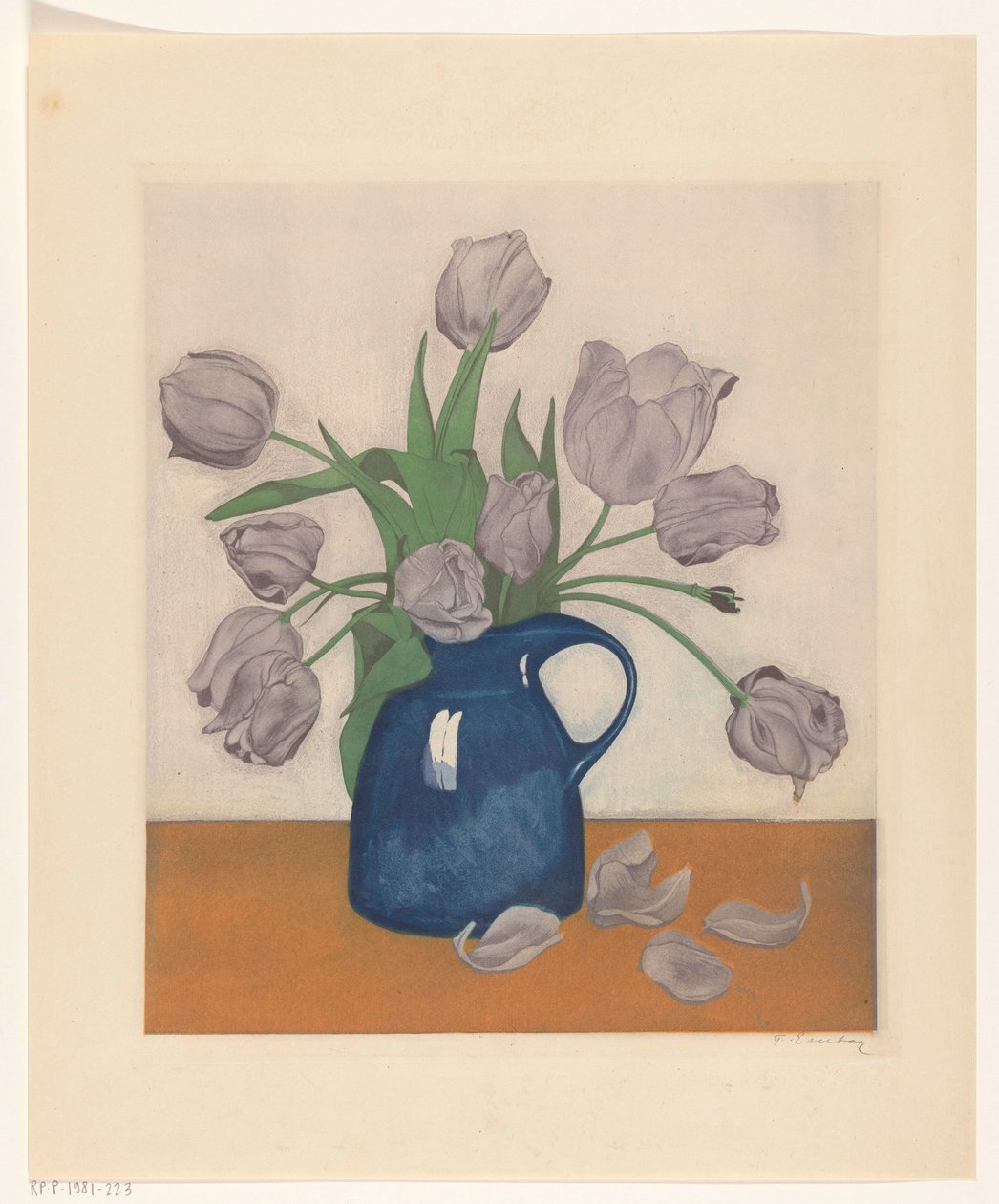 Frans Everbag. Tulpen in een kan. 1887.